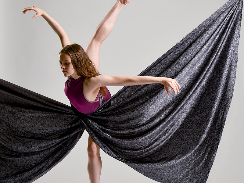dayton dance conservatory dancer in purple outfit
