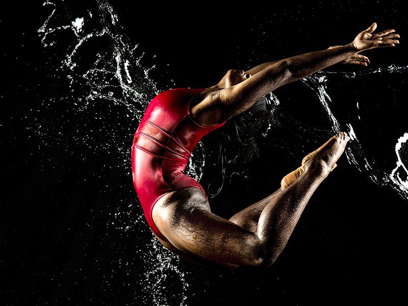 dayton dance conservatory dancer jumping through water